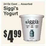 Super Fresh Siggi's Yogurt offer
