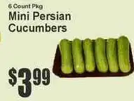 Super Fresh Mini Persian Cucumbers offer