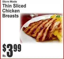 Super Fresh Thin Sliced Chicken Breasts offer