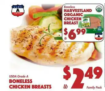 The Food Emporium Usda Grade A Boneless Chicken Breasts , Harvestland Organic Chicken Breast offer