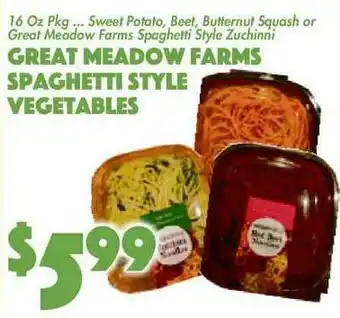 The Food Emporium Sweet Potato, Beef, Butternut Squash Or Great Meadow Farms Spaghetti Style Zuchinni , Great Meadow Farms Spaghetti Style Vege offer