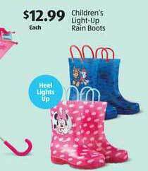 Aldi Children's Light-up Rain Boots offer