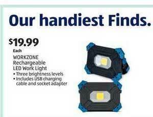 Aldi Workzone Rechargeable Led Work Light offer