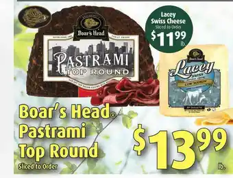 Gristedes Boar's Head Pastrami Top Round offer