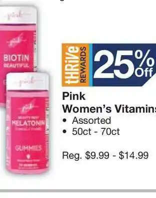 Kinney Drugs Pink Women's Vitamins offer