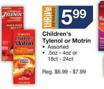 Kinney Drugs Children's Tylenol Or Motrin offer