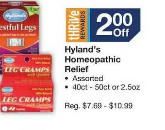 Kinney Drugs Hyland's Homeopathic Relief offer