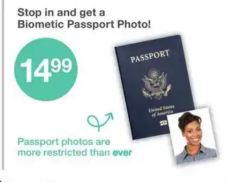 Kinney Drugs Stop In And Get A Biometic Passport Photo offer