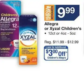 Kinney Drugs Allegra Or Xyzal Children's offer