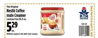 KTA Super Stores Nestle Coffee Mate Creamer Lactose Free offer