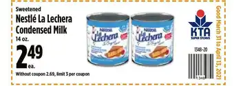 KTA Super Stores Nestle La Lechera Condensed Milk offer