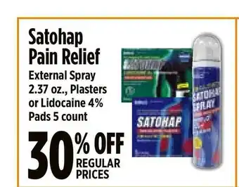 Satohap Pain Relief , External Spray 2.37 Oz., Plaster Or Lidocaine 4% Pads