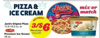 Jack's Original Pizza Or Premium Ice Cream