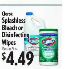 Reasors Clorox Splashless Bleach Or Disinfecting Wipes offer