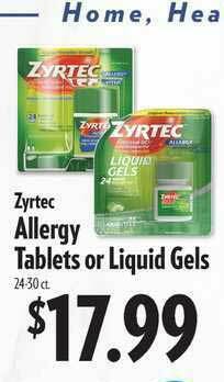 Reasors Zyrtec Allergy Tablets Or Liquid Gels offer