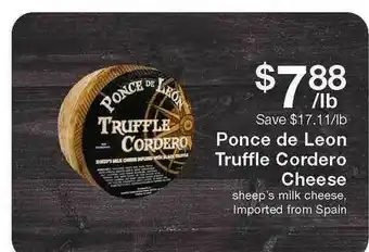 Fairway Store Market Ponce De Leon Truffle Cordero Cheese offer