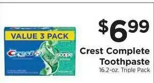 ShopRite Crest Complete Toothpaste offer