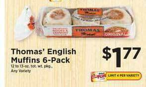 ShopRite Thomas' English Muffins 6-pack offer