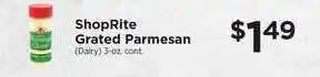 ShopRite Shoprite Grated Parmesan offer