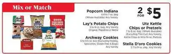 ShopRite Popcorn Indiana , Lay's Potato Chips , Archway Cookies , Utz Kettle Chips Or Pretzels , Stella D'oro Cookies offer
