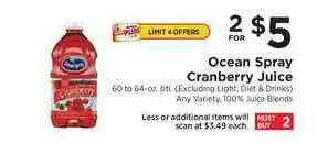 ShopRite Ocean Spray Cranberry Juice offer