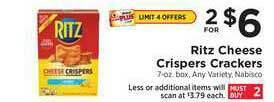 ShopRite Ritz Cheese Crispers Crackers offer