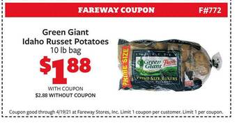 Fareway Green Giant Idaho Russet Potatoes offer