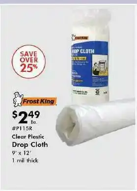 Valu Home Centers Frost King Clear Plastic Drop Cloth offer