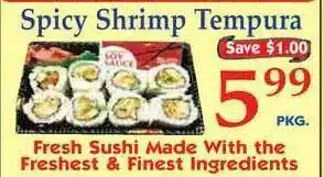 DeMoulas Market Basket Spicy Shrimp Tempura offer
