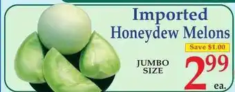 DeMoulas Market Basket Imported Honeydew Melons offer