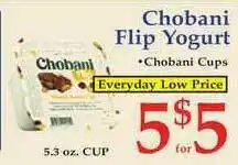 DeMoulas Market Basket Chobani Flip Yogurt offer