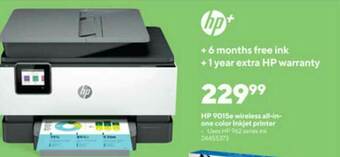Staples HP 9015e Wireless All-in-one Color Inkjet Printer offer