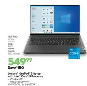 Staples Lenovo Ideapad 5 Laptop With Inter Core I5 Processor offer
