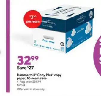 Staples Hammermill Copy Plus Copy Paper offer