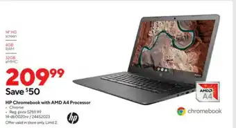 Staples HP Chromebook With AMD A4 Processor offer