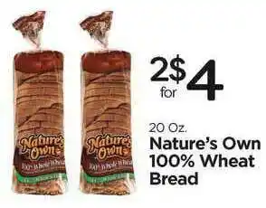Edwards Food Giant Nature's Own 100% Wheat Bread offer