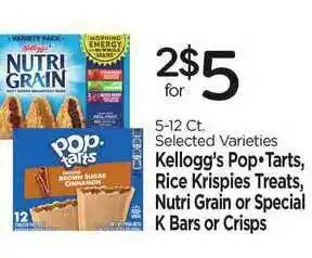 Edwards Food Giant Kellogg's Pop•tarts , Rice Krispies Treats , Nutri Grain Or Special K Bars Or Crisps offer