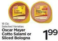 Oscar Mayer Cotto Salami Or Sliced Bologna