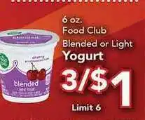 Eurofresh Market Food Club Blended Or Light Yogurt offer