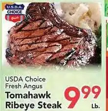 Eurofresh Market Usda Choice Fresh Angus Tomahawk Ribeye Steak offer