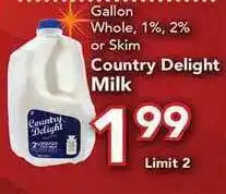 Eurofresh Market Gallon Whole Or Skim , Country Delight Milk offer