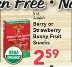Eurofresh Market Berry Or Strawberry Bunny Fruit Snacks offer