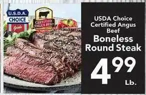Eurofresh Market Usda Choice Certified Angus Beef Boneless Round Steak offer