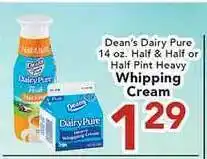 Eurofresh Market Dean's Dairy Pure Half & Half Or Half Pint Heavy Whipping Cream offer