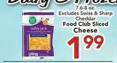 Eurofresh Market Excludes Swiss & Sharp Cheddar Food Club Sliced Cheese offer
