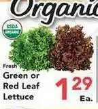 Eurofresh Market Green Or Red Leaf Lettuce offer
