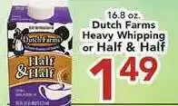 Eurofresh Market Dutch Farms Heavy Whipping Or Half & Half offer