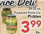 Eurofresh Market Puckered Pickle Co. Pickles offer