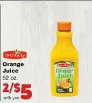 Family Fare Orange Juice offer