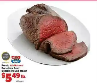 Family Fare Fresh, All-Natural Boneless Beef Bottom Round Roast offer